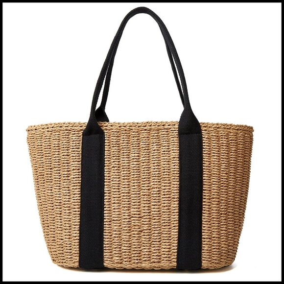 Handbags - Straw Hobo Tote Bag Handmade Woven Beach Purse Casual Chic Summer